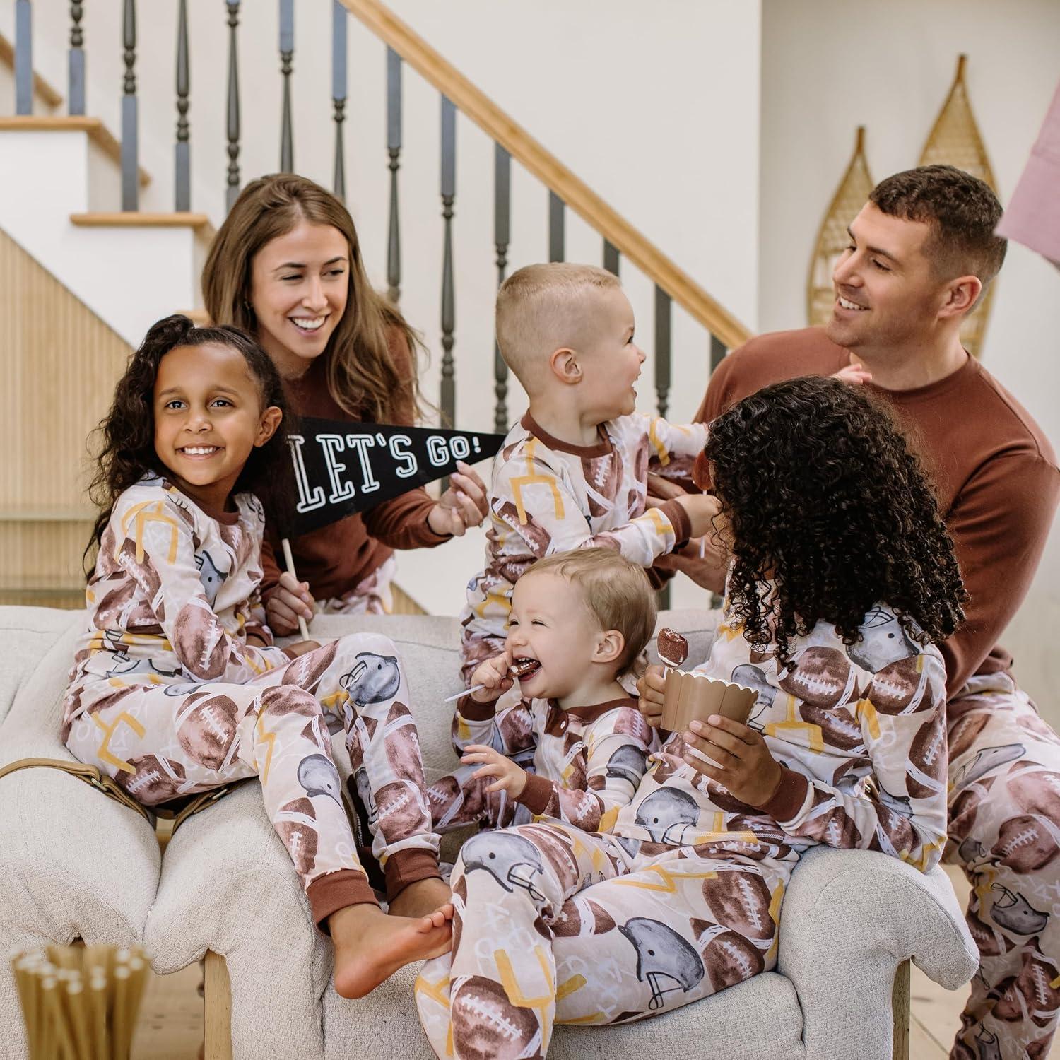 imageBurts Bees Baby and Family Matching Holiday Organic Cotton PajamasFootball