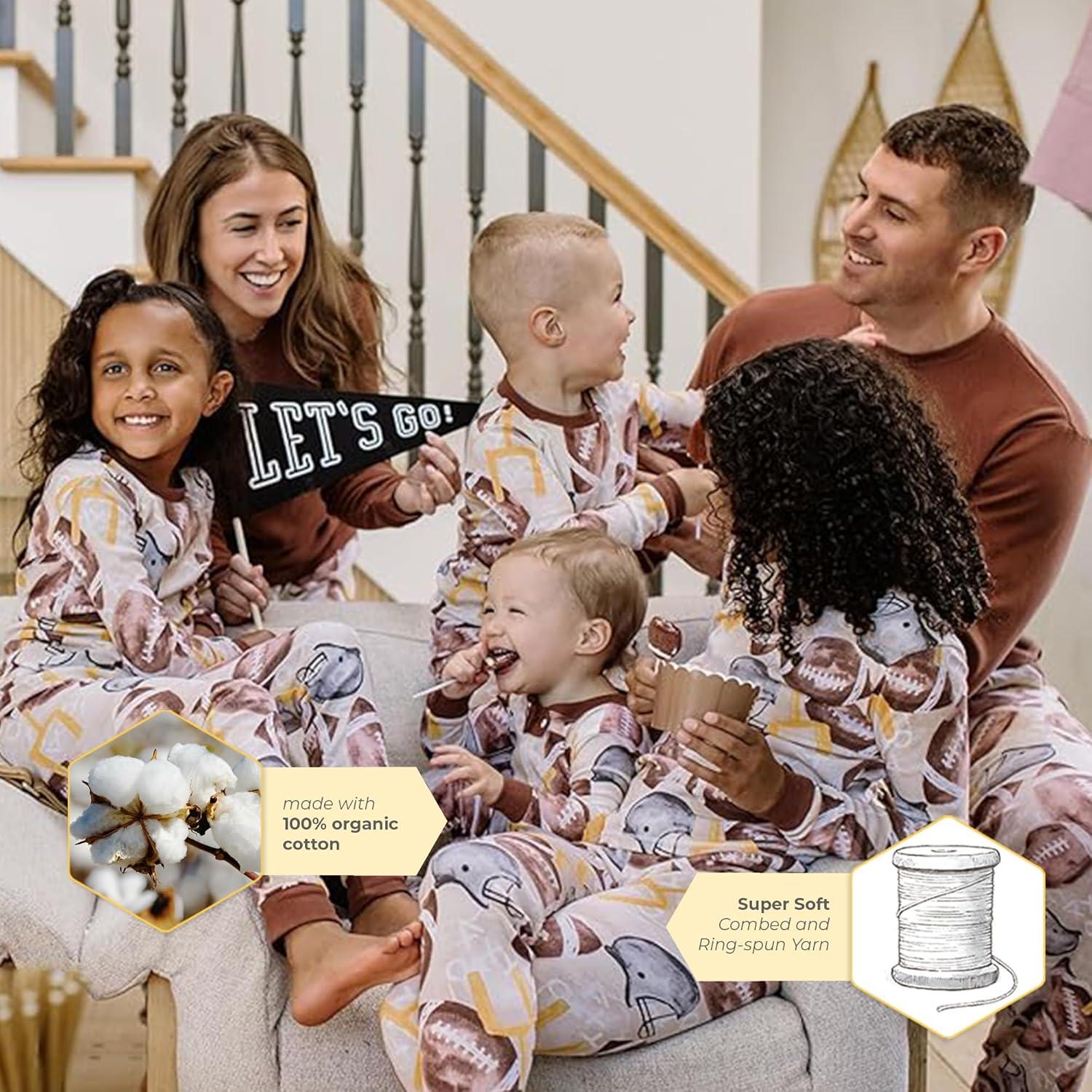 imageBurts Bees Baby and Family Matching Holiday Organic Cotton PajamasFootball