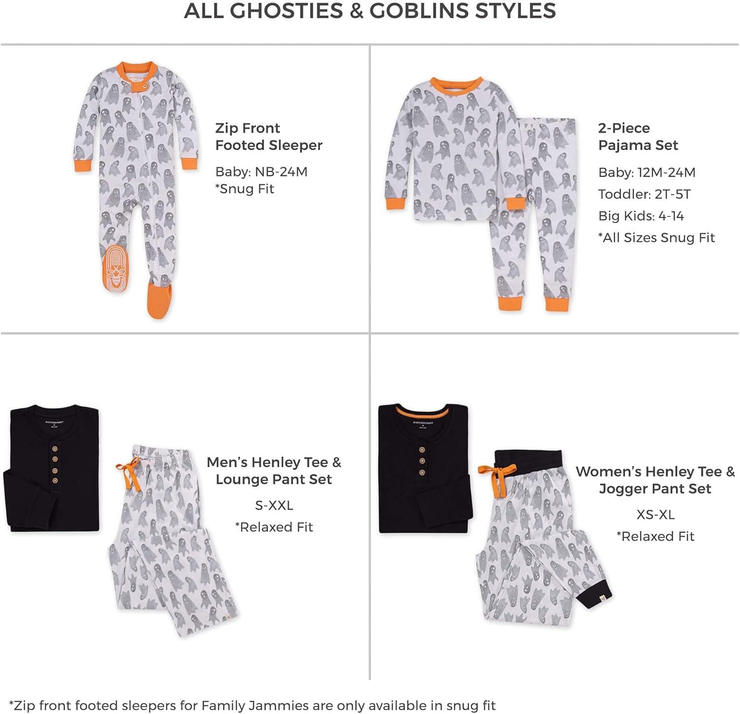 imageBurts Bees Baby and Family Matching Holiday Organic Cotton PajamasGhosties  Goblins