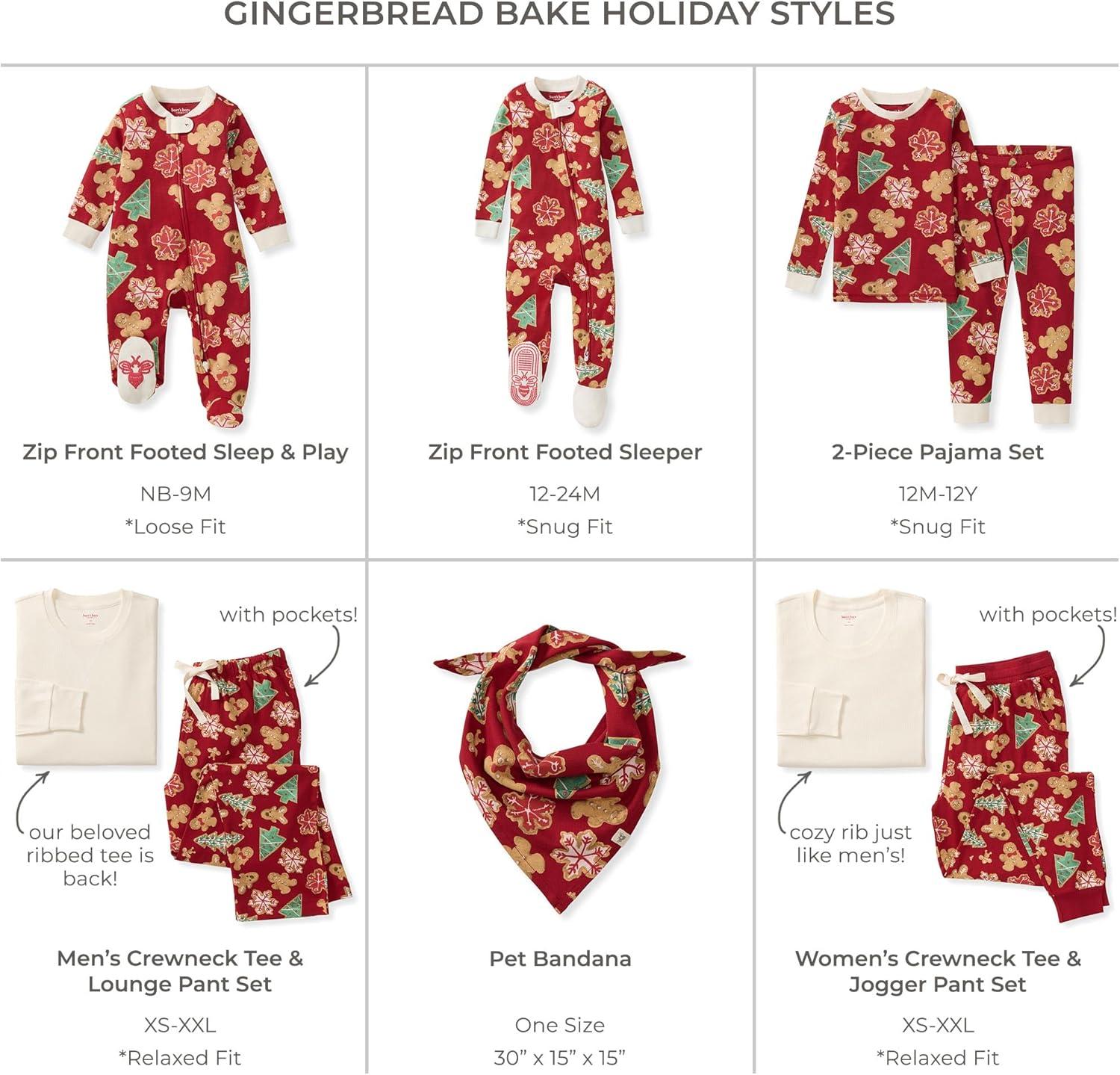 imageBurts Bees Baby and Family Matching Holiday Organic Cotton PajamasGingerbread Bake