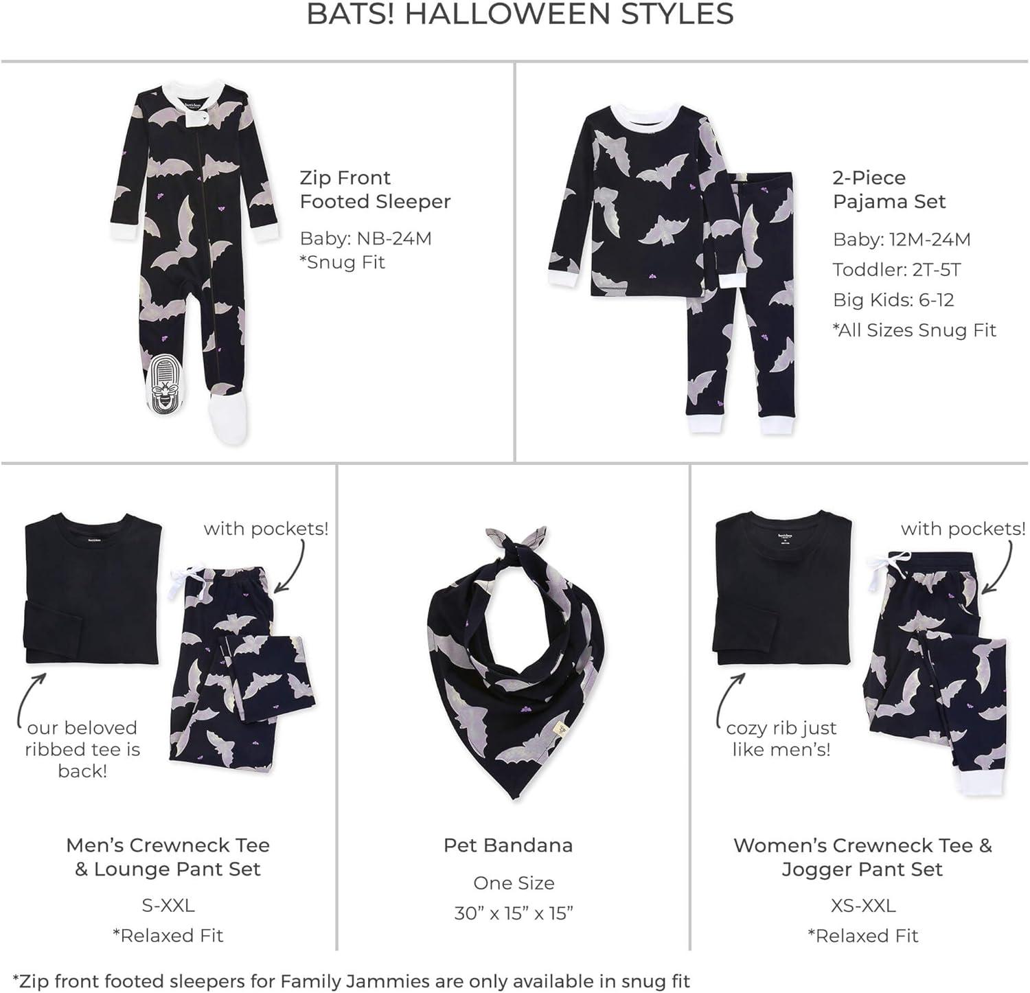 imageBurts Bees Baby and Family Matching Holiday Organic Cotton PajamasHalloween Bats