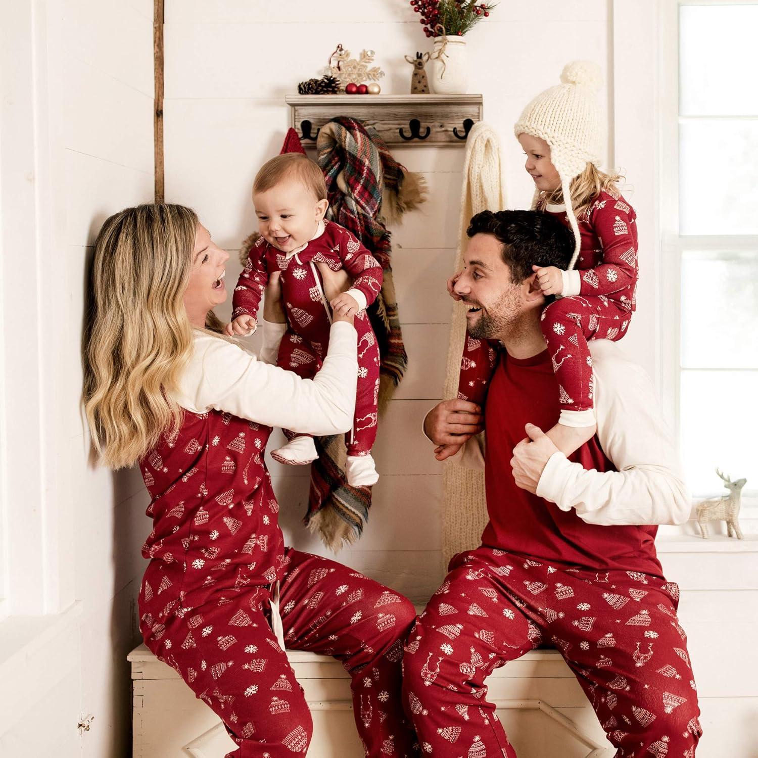 imageBurts Bees Baby and Family Matching Holiday Organic Cotton PajamasHats Off