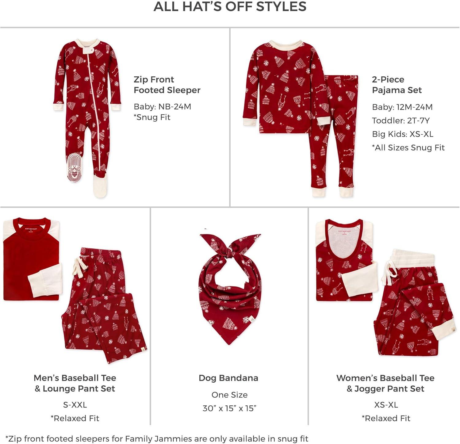 imageBurts Bees Baby and Family Matching Holiday Organic Cotton PajamasHats Off