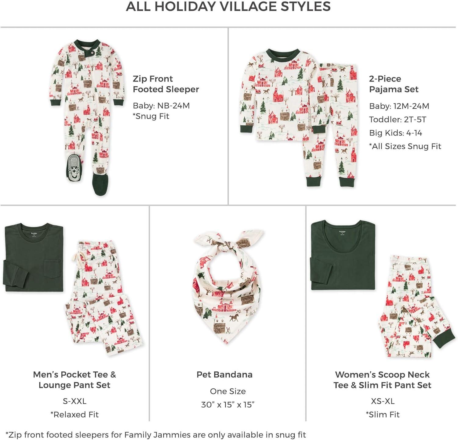 imageBurts Bees Baby and Family Matching Holiday Organic Cotton PajamasHoliday Village
