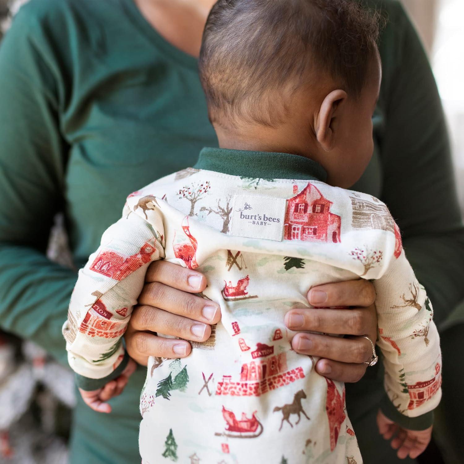 imageBurts Bees Baby and Family Matching Holiday Organic Cotton PajamasHoliday Village