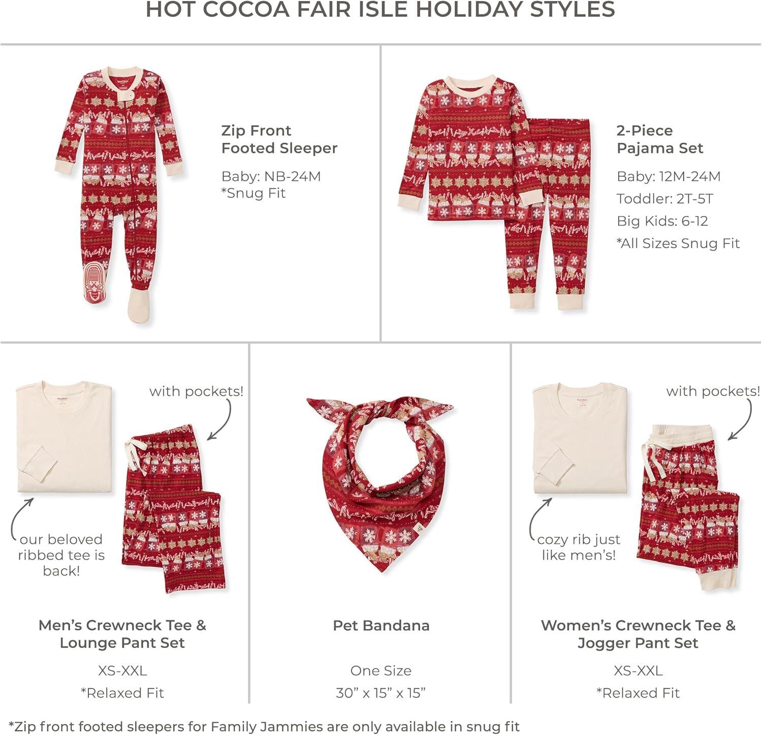 imageBurts Bees Baby and Family Matching Holiday Organic Cotton PajamasHot Cocoa Fair Isle