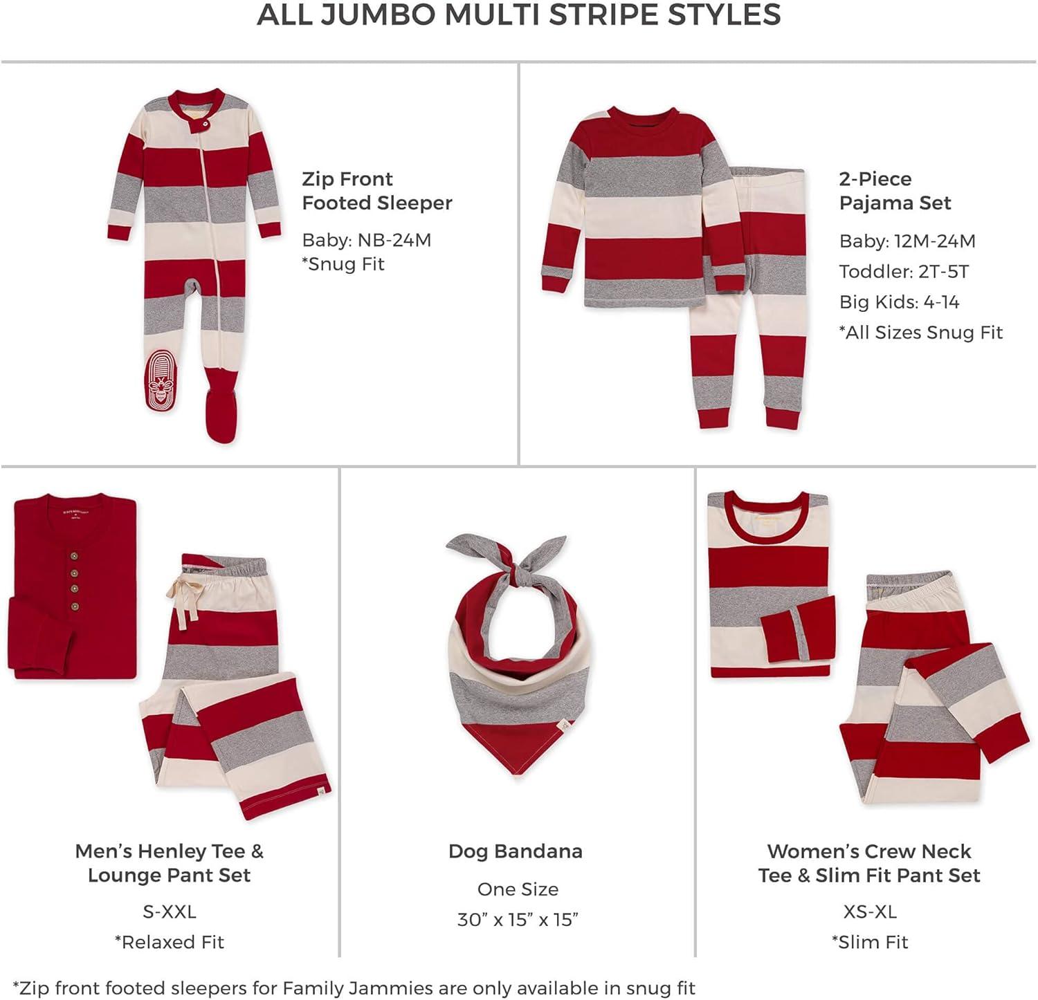 imageBurts Bees Baby and Family Matching Holiday Organic Cotton PajamasJumbo Multi Stripe