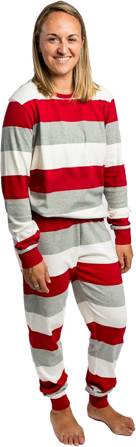 imageBurts Bees Baby and Family Matching Holiday Organic Cotton PajamasJumbo Multi Stripe