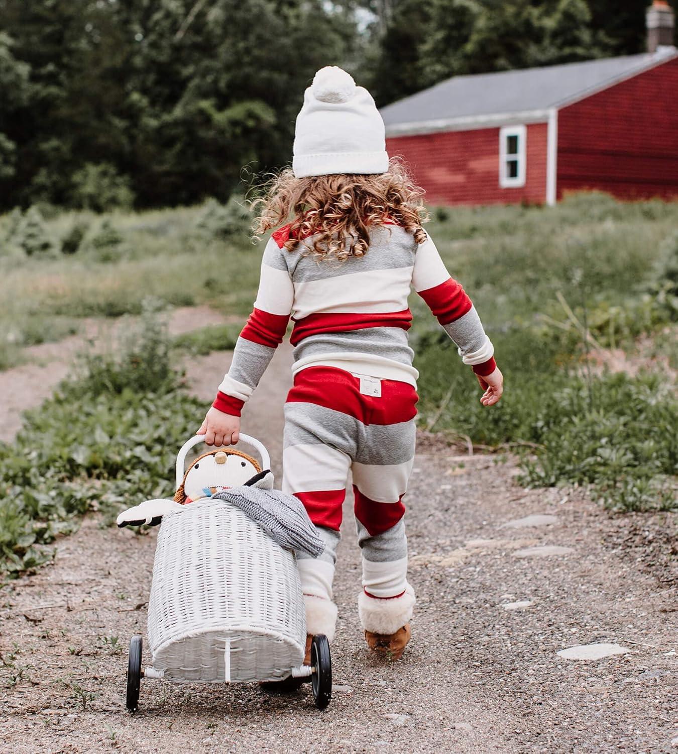 imageBurts Bees Baby and Family Matching Holiday Organic Cotton PajamasJumbo Multi Stripe