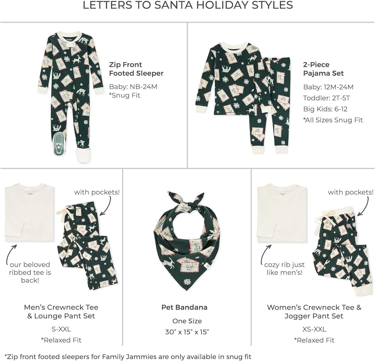 imageBurts Bees Baby and Family Matching Holiday Organic Cotton PajamasLetters to Santa