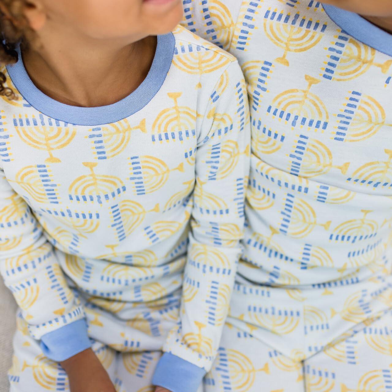 imageBurts Bees Baby and Family Matching Holiday Organic Cotton PajamasLight the Menorah