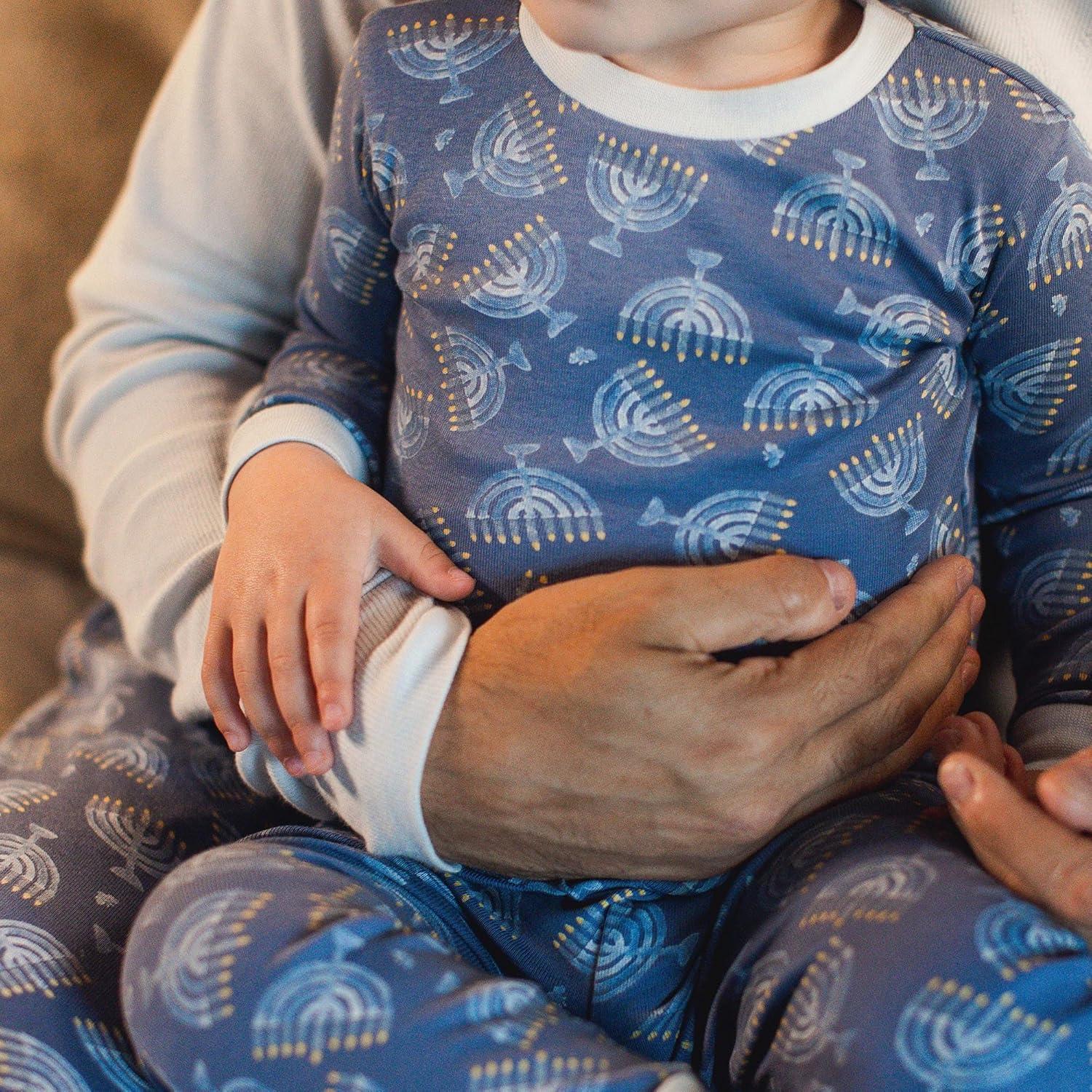 imageBurts Bees Baby and Family Matching Holiday Organic Cotton PajamasMenorah