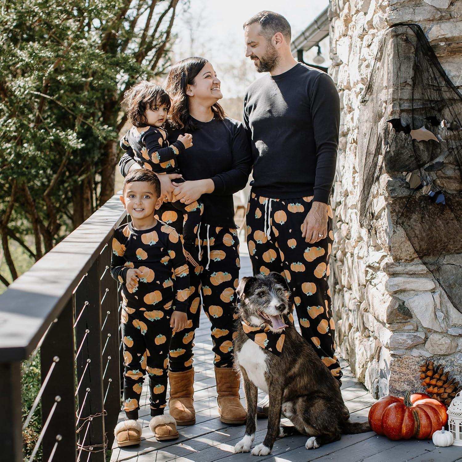 imageBurts Bees Baby and Family Matching Holiday Organic Cotton PajamasMidnight Pumpkins