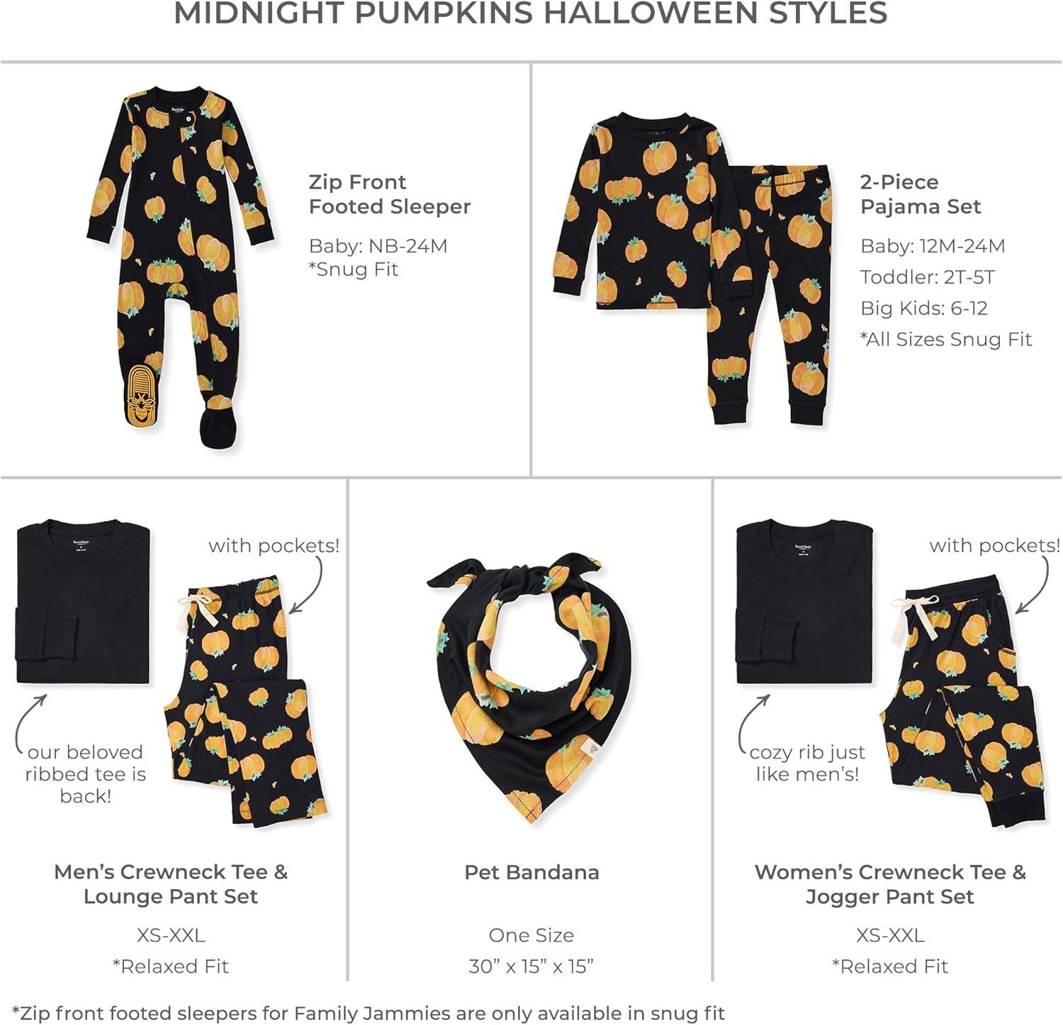 imageBurts Bees Baby and Family Matching Holiday Organic Cotton PajamasMidnight Pumpkins