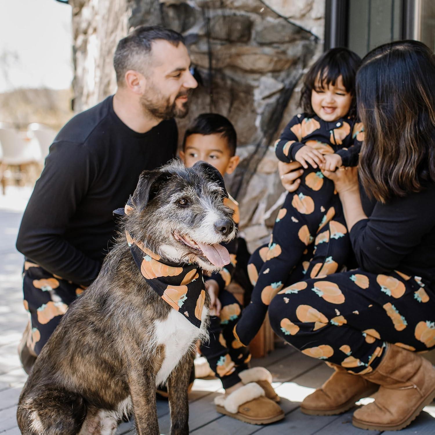 imageBurts Bees Baby and Family Matching Holiday Organic Cotton PajamasMidnight Pumpkins