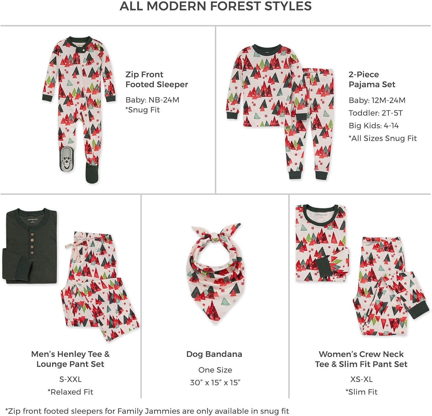 imageBurts Bees Baby and Family Matching Holiday Organic Cotton PajamasModern Forest