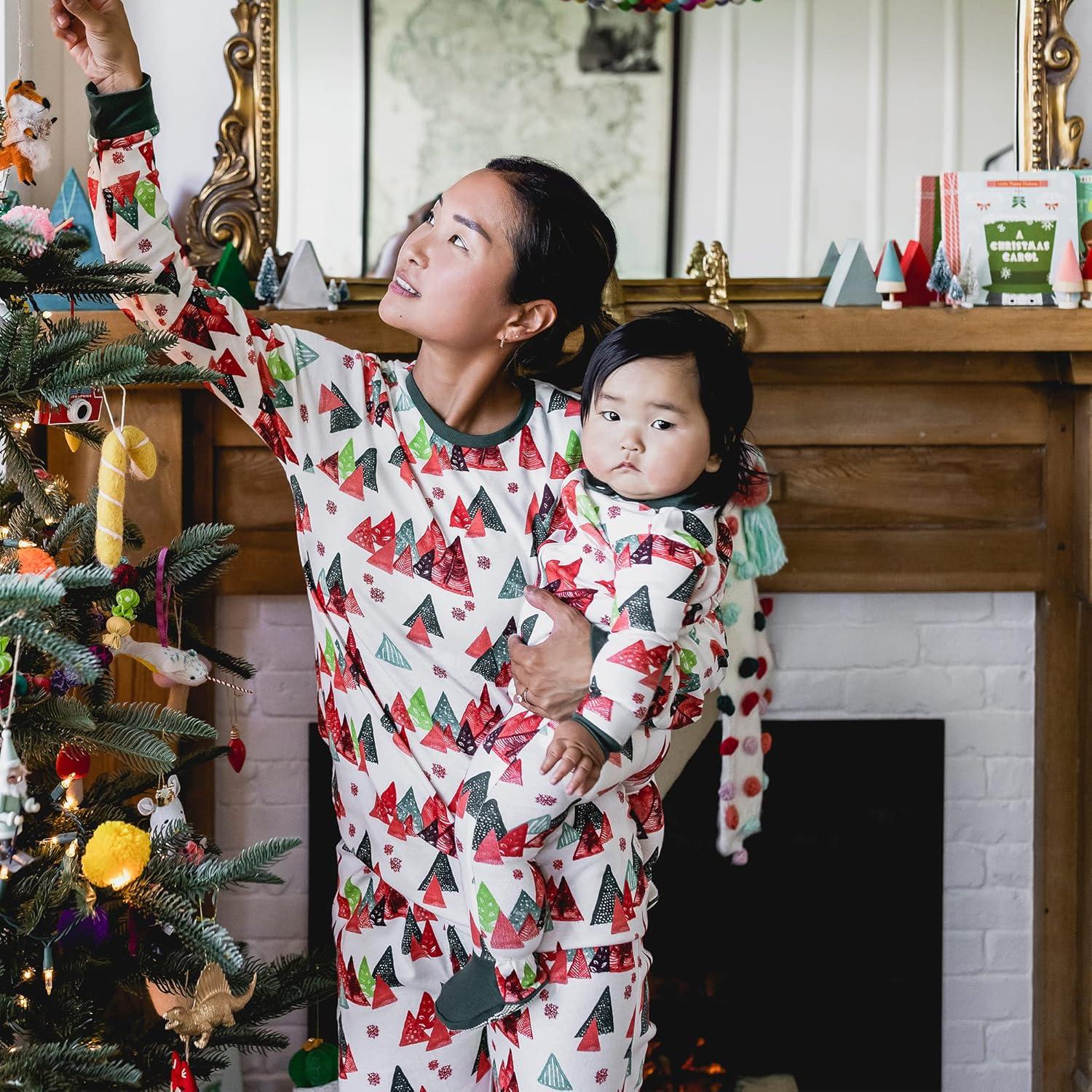 imageBurts Bees Baby and Family Matching Holiday Organic Cotton PajamasModern Forest