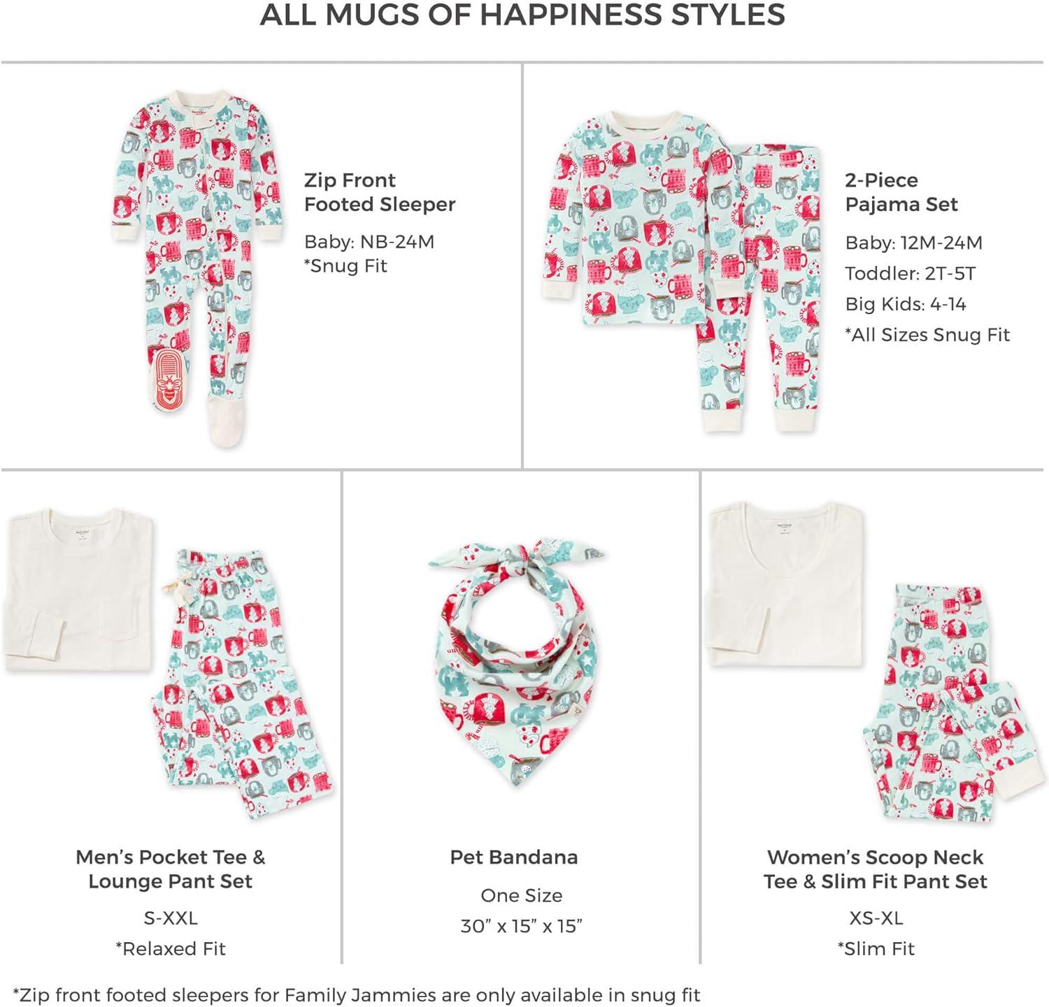 imageBurts Bees Baby and Family Matching Holiday Organic Cotton PajamasMugs of Happiness
