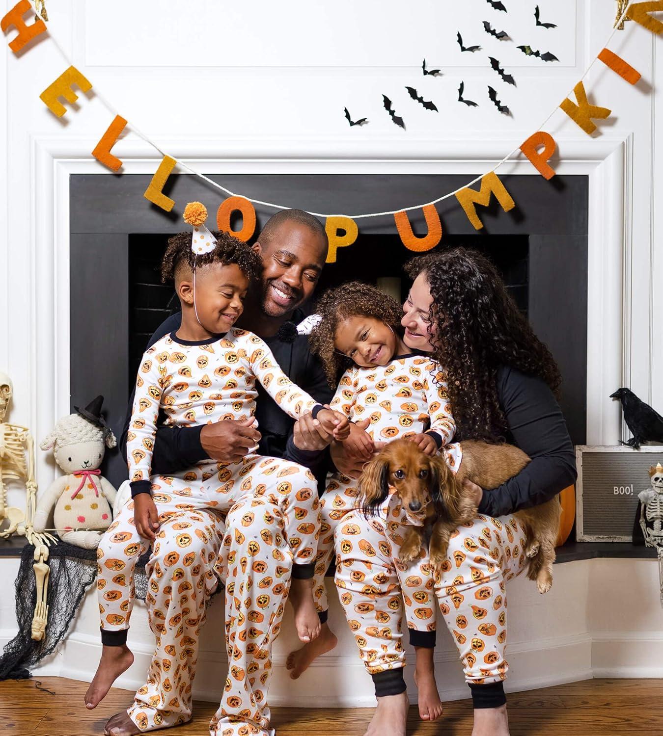 imageBurts Bees Baby and Family Matching Holiday Organic Cotton PajamasPumpkin Carving