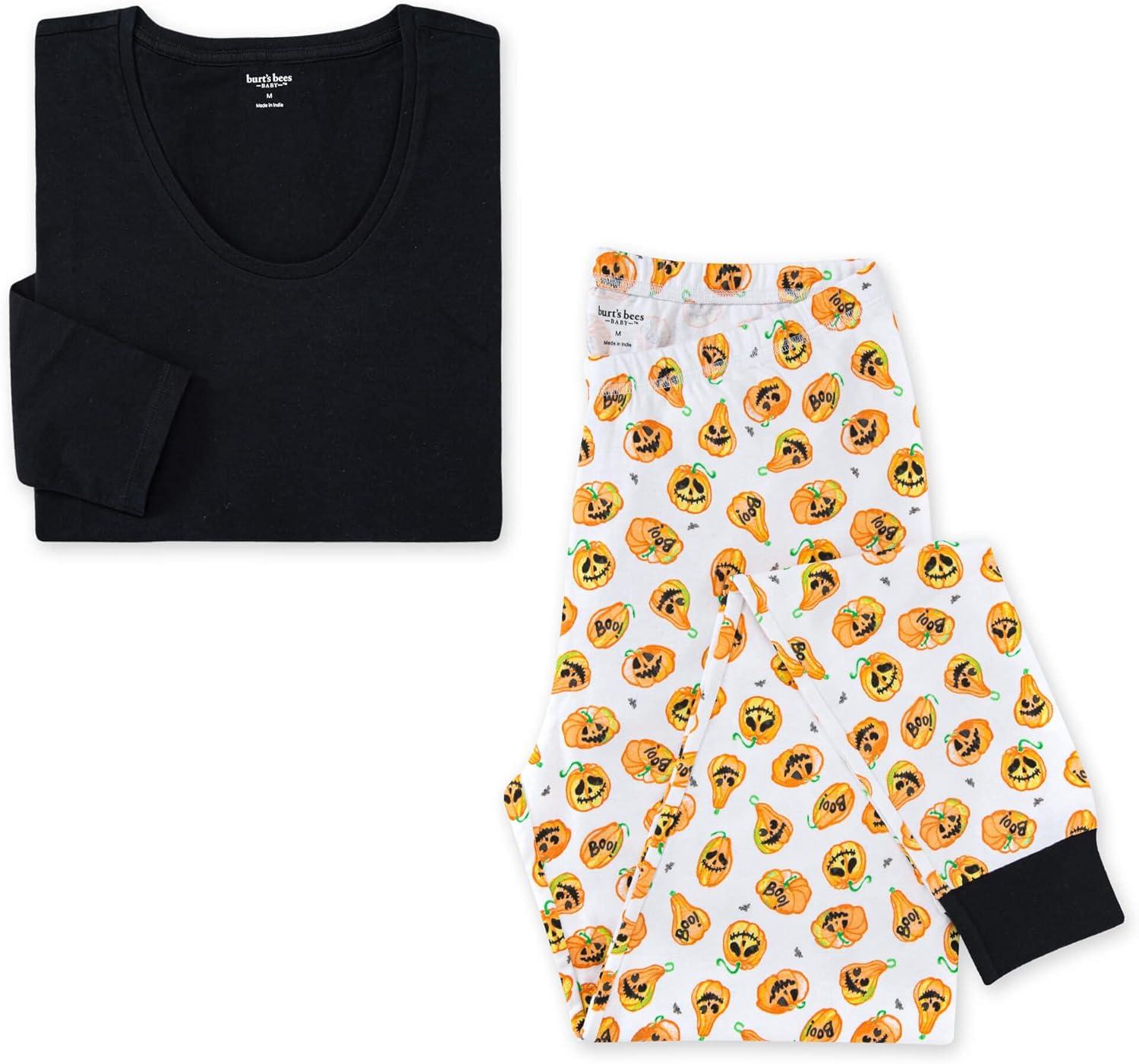 imageBurts Bees Baby and Family Matching Holiday Organic Cotton PajamasPumpkin Carving
