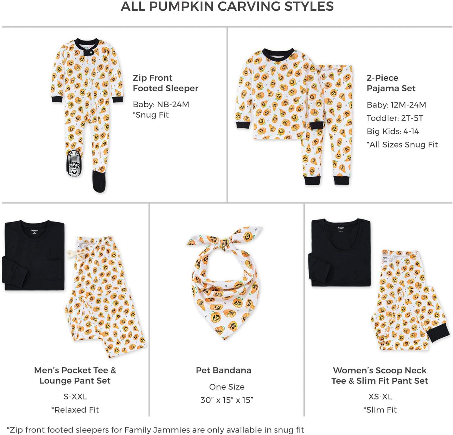 imageBurts Bees Baby and Family Matching Holiday Organic Cotton PajamasPumpkin Carving
