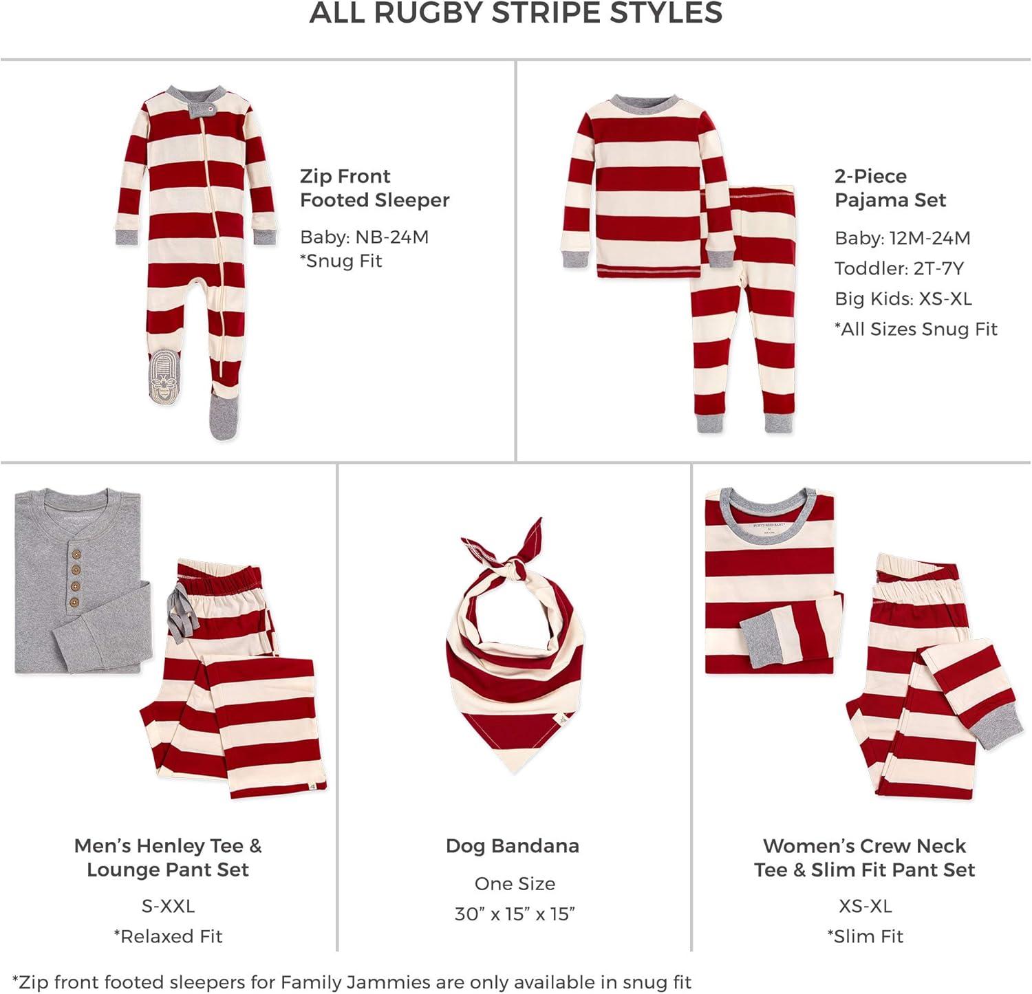 imageBurts Bees Baby and Family Matching Holiday Organic Cotton PajamasRugby Stripe