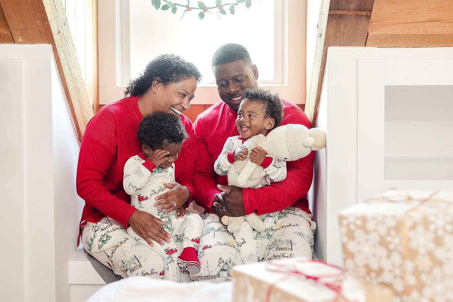 imageBurts Bees Baby and Family Matching Holiday Organic Cotton PajamasSantas Sleigh