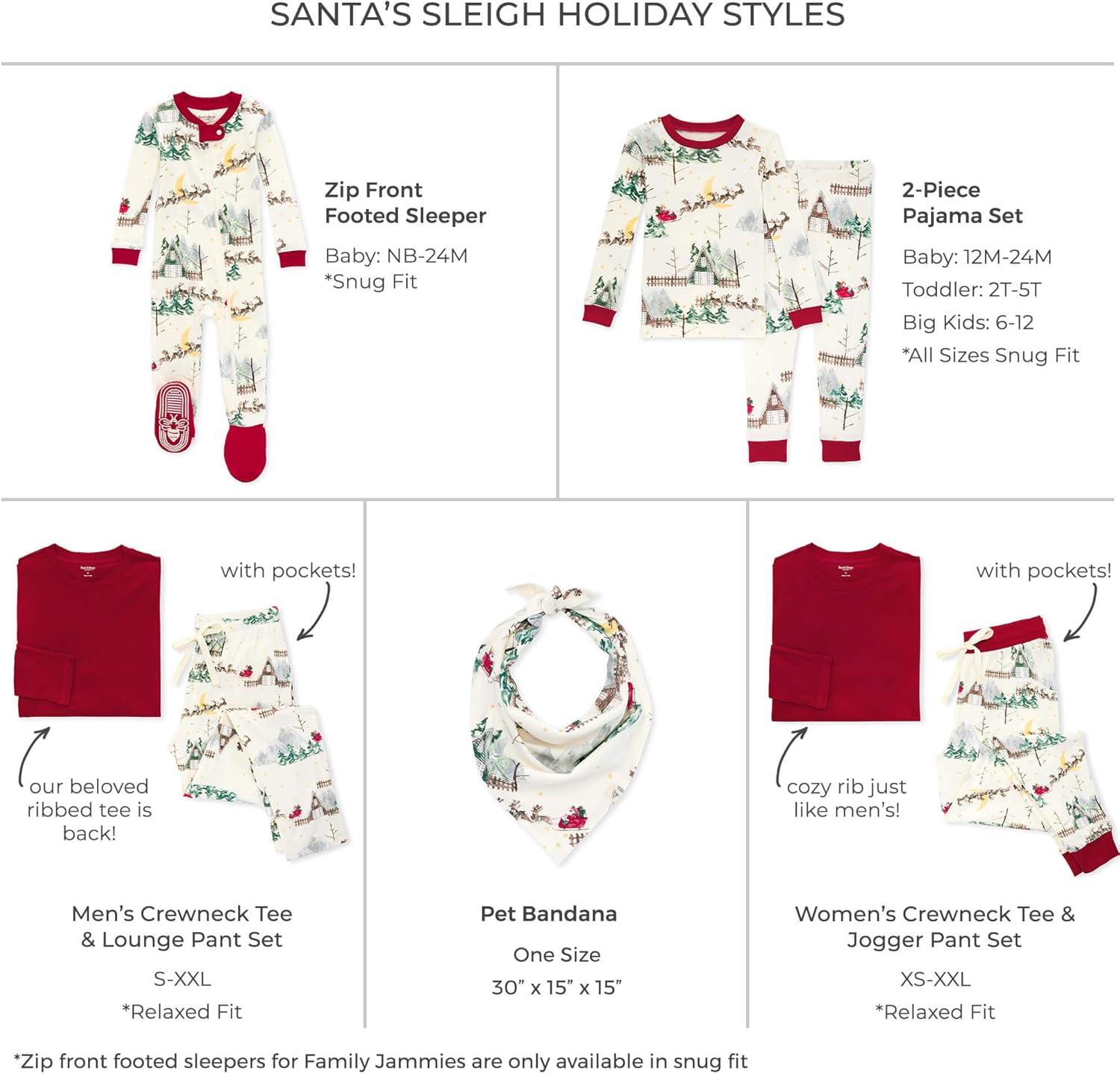 imageBurts Bees Baby and Family Matching Holiday Organic Cotton PajamasSantas Sleigh