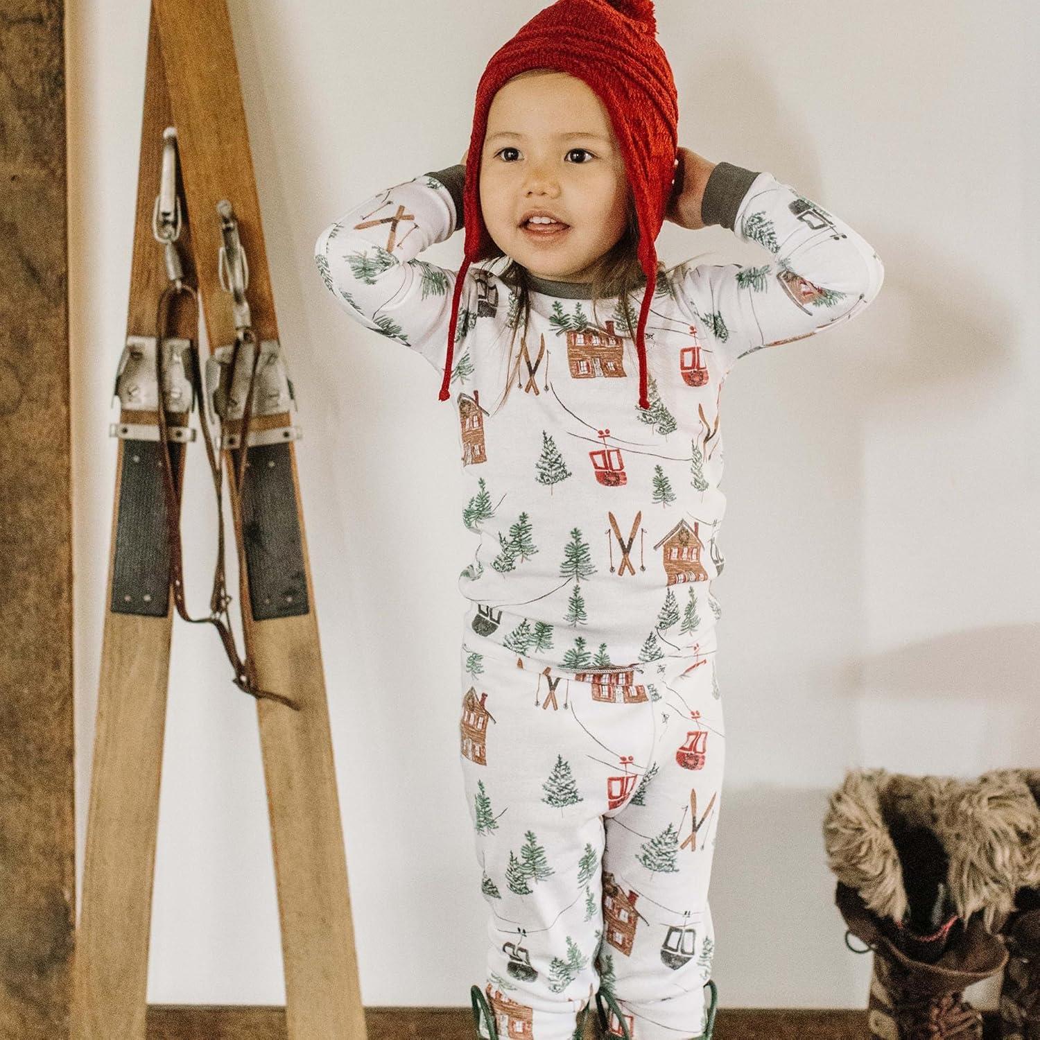 imageBurts Bees Baby and Family Matching Holiday Organic Cotton PajamasSki the Alps