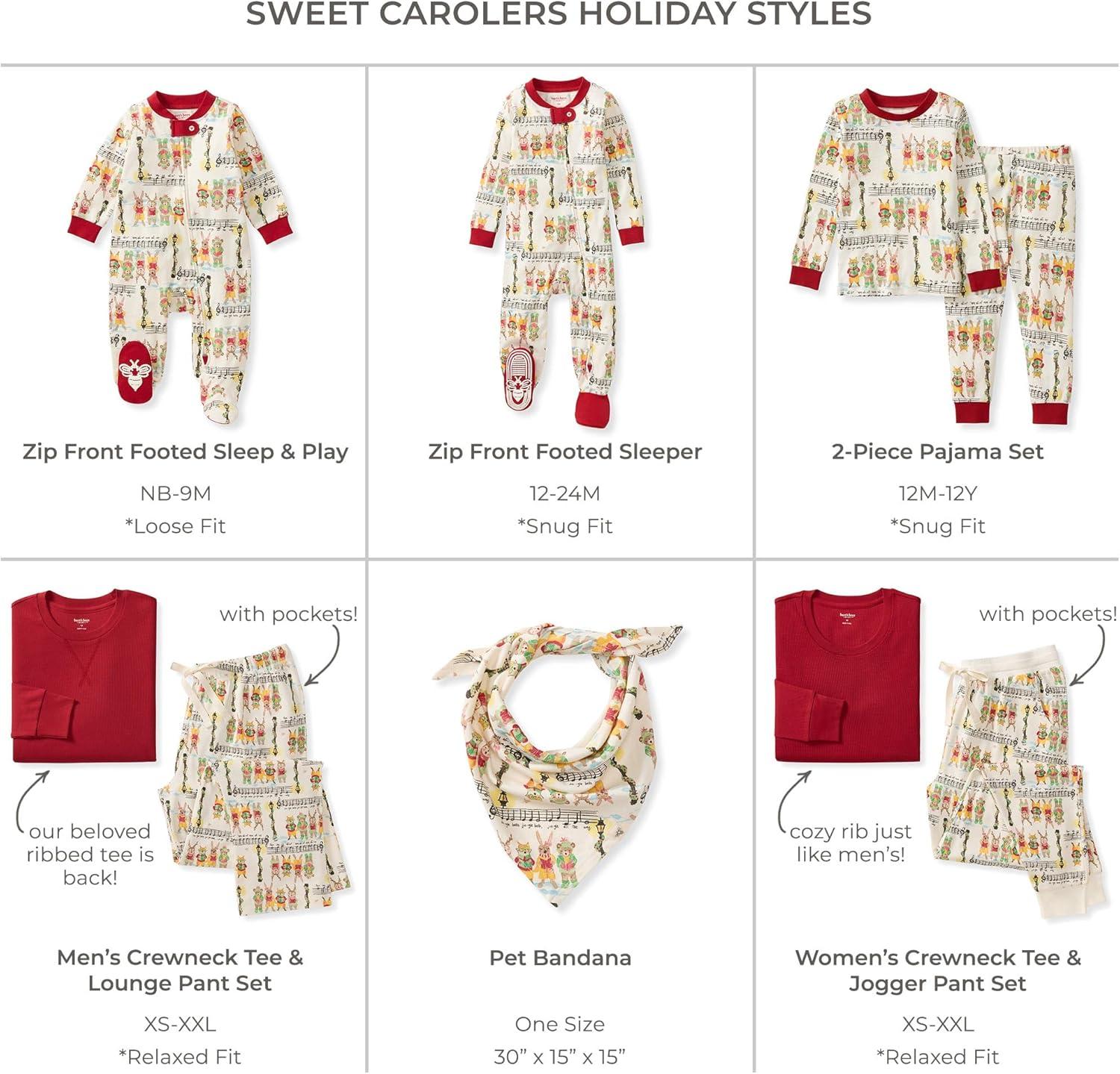 imageBurts Bees Baby and Family Matching Holiday Organic Cotton PajamasSweet Carolers
