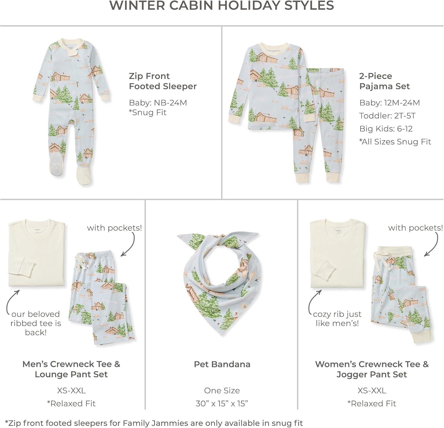 imageBurts Bees Baby and Family Matching Holiday Organic Cotton PajamasWinter Cabin