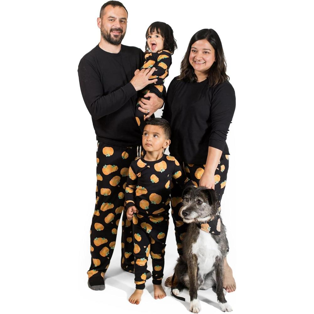 imageBurts Bees Baby and Family Matching Holiday Organic Cotton PajamasMidnight Pumpkins