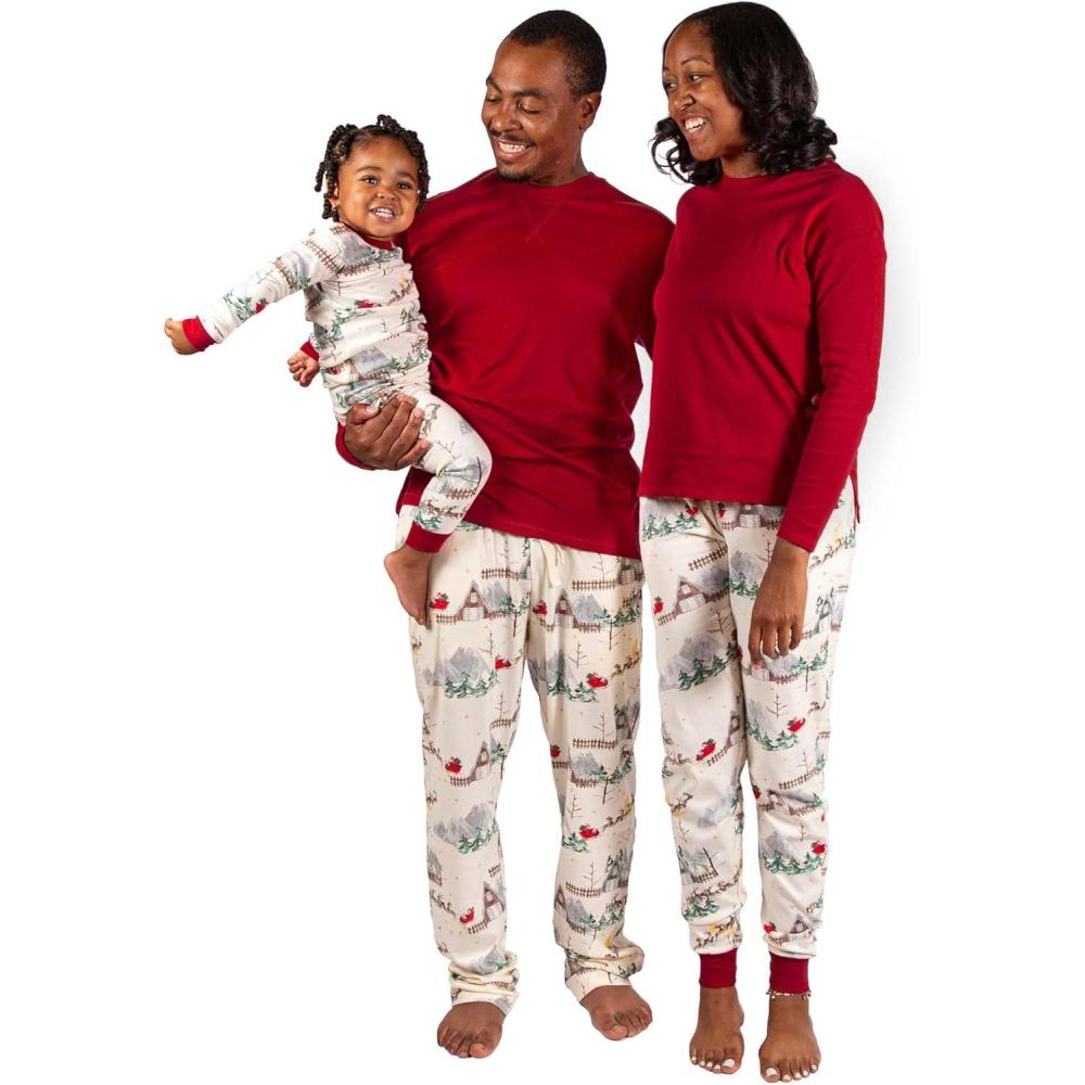 imageBurts Bees Baby and Family Matching Holiday Organic Cotton PajamasSantas Sleigh
