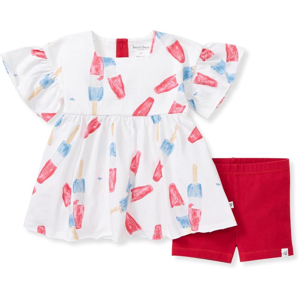 imageBurts Bees Baby babygirls Top and Shorts Set Tunic and Shorts Bundle 100 Organic CottonCloud