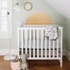 imageBurts Bees Baby  Fitted Mini Crib Sheet for Portable Playard or Travel Crib 100 Organic CottonHeather Grey Stripe