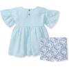 imageBurts Bees Baby babygirls Top and Shorts Set Tunic and Shorts Bundle 100 Organic CottonBlue Herizon