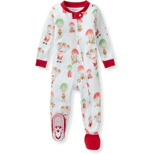 imageBurts Bees Baby Girls Snug Fit OnePiece Footed NonSlip Sleeper PajamasSanta in the Sky