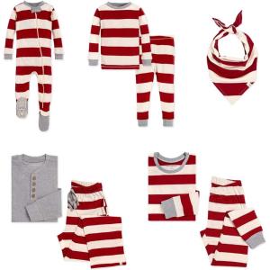 imageBurts Bees Baby and Family Matching Holiday Organic Cotton PajamasRugby Stripe