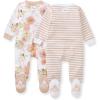 imageBurts Bees Baby Girls Organic Cotton Sleep and Play Footed PajamasFairy Floral