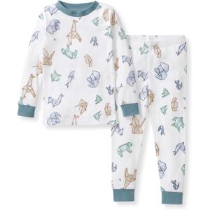 imageBurts Bees Baby Boys 2Piece Long Sleeve Tee and Pants Organic Cotton Pajama SetOrigami Animals