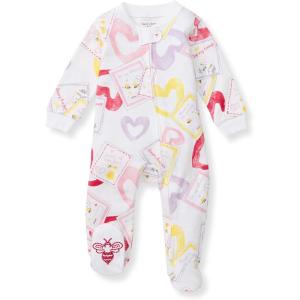 imageBurts Bees Baby Girls Organic Cotton Sleep and Play Footed PajamasBee Mine