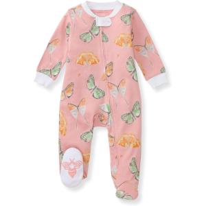 imageBurts Bees Baby Girls Organic Cotton Sleep and Play Footed PajamasDesert Moths