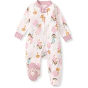 imageBurts Bees Baby Girls Organic Cotton Sleep and Play Footed PajamasFairy Garden