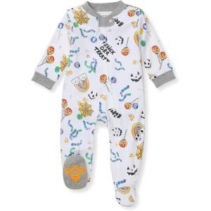 imageBurts Bees Baby Girls Organic Cotton Sleep and Play Footed PajamasHalloween Treats