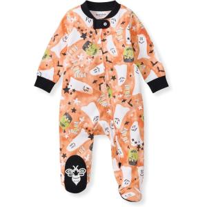 imageBurts Bees Baby Girls Organic Cotton Sleep and Play Footed PajamasStarry Ghost