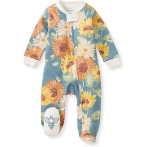 imageBurts Bees Baby Girls Organic Cotton Sleep and Play Footed PajamasSunflowers