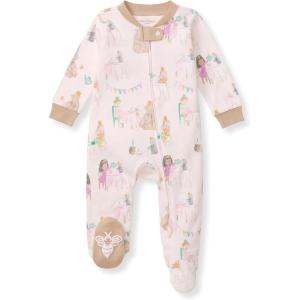 imageBurts Bees Baby Girls Organic Cotton Sleep and Play Footed PajamasTea Time