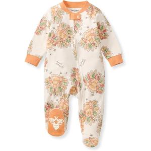imageBurts Bees Baby Girls Organic Cotton Sleep and Play Footed PajamasVivid Turkey