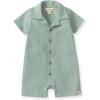 imageBurts Bees Baby babyboys Polo Rompers 100 Organic Cotton Onepiece Coverall and Layette SetJade Stone