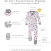imageBurts Bees Baby Baby Girls Sleeper Pajamas 100 Organic Cotton Onepiece PJs Diagonal Zip Up Jumpsuit Snug Fit FootieAutumn Blooms